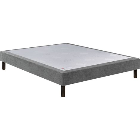 Sommier Nature confort médium 18 cm - Epeda chenillé gris 90x200