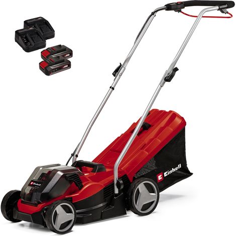 Einhell Akku-Rasenmäher GE-CM 36/33 Li Kit Power X-Change (36 V, 33cm Schnittbreite, bis 250 m², 30L Fangkorb, 25-65 mm Schnitthöhe, inkl. 2x 2,5 Ah Akkus + 2x Ladegeräte) (1/9)