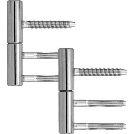 Charniere, 2 Pcs 3-pièces Paumelles de Porte pour Portes en Bois Charnière de Porte Set de Charniere Porte Charnières Porte Paumelle Porte pour Portes Intérieures, Huisseries (Nickelé) (1/5)