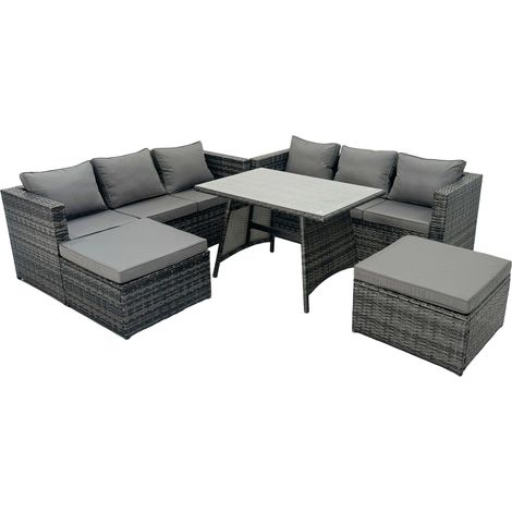 Fimous 8 places Salon de Jardin Exterieur en resine Canapé de Jardin Canape Exterieur Meuble de Jardin (1/5)