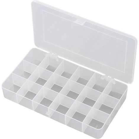 Mallette de rangement séparations fixes E-107 1572071 (L x l x H) 210 x 112 x 30 mm Nombre de compartime (1/2)