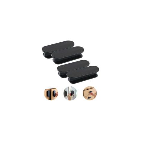 Poignées de porte autocollantes PCS - Poignées de porte et tiroir en plastique pour fenêtres et vitres - Noir