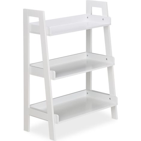 Scaffale a terra 3 livelli portaoggetti intramontabile salotto cucina bagno 100 x 30 x 90 cm in legno bianco 130010352
