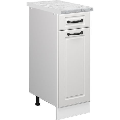 Meuble cuisine R-Line, Blanc campagne, 30cm PT Marbre, Vicco