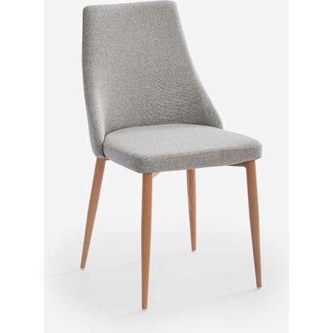 Sedia imbottita moderna in tessuto per sala da pranzo e cucina Sirka - Grigio chiaro