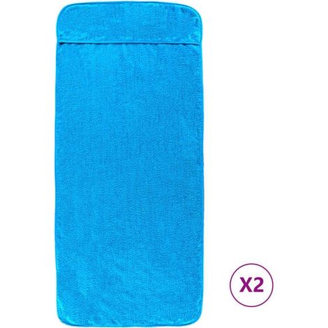 Ensemble de deux serviettes de plage turquoise, 60x135 cm, tissu 400 g/m². (1/5)