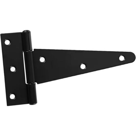 6 Charnières en T Robustes de 2,2 mm D'Épaisseur pour Porte de Grange avec Vis,Métal,Noir (1/5)