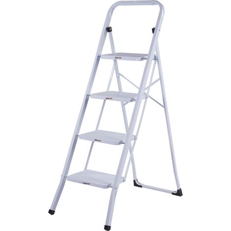 Sgabello in acciaio 4 Gradini Bianco Quick Step Brixo
