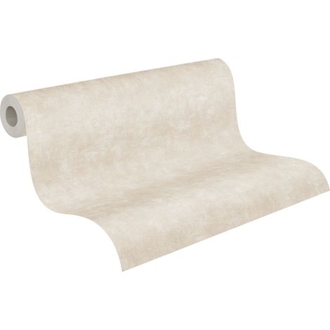 papier peint uni beige crème et gris - A.S. Création (1/5)