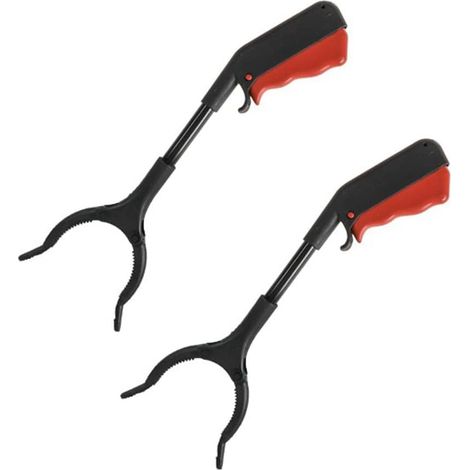 2 x 28 Cetimeter Pick Up Pliers for Collecting Without Bending, Waste Pick Up Pliers with Thickened Iron Rod, Telescopic Clip for Picking Up Objects, Gripping Pliers for Catching (1/5)