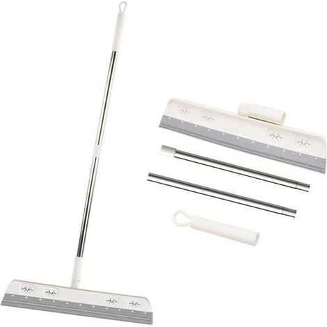 Raclette De Sol Télescopique Avec Brosse Amovible Pour Nettoyage Douche Et Vitres (1/5)