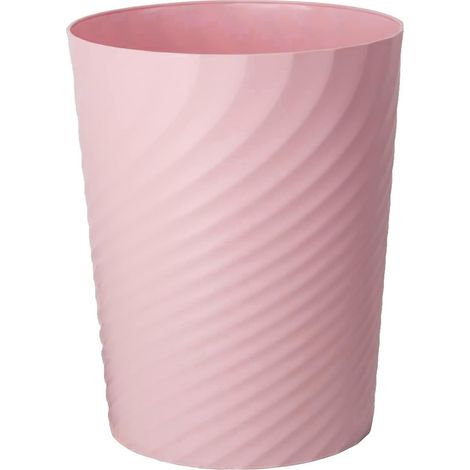 Poubelle en Plastique Rose 12L Design Compact Résistante Chocs Idéal Bureau Chambre Cuisine (1/5)