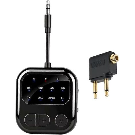 Émetteur-récepteur Bluetooth 6.0 pour adaptateur audio adaptatif AptX, double flux audio, adaptateurs sans fil pour voiture et avion (1/5)