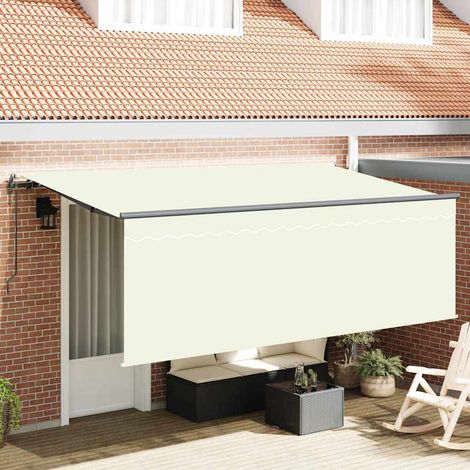 vidaXL Retractable Awning Cream 350 x 200 cm Polyester and Aluminium (1/5)