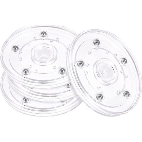 Lot de 4 supports pivotants de 10 cm avec roulements à billes en acier, plateau tournant Lazy Susan. (1/5)
