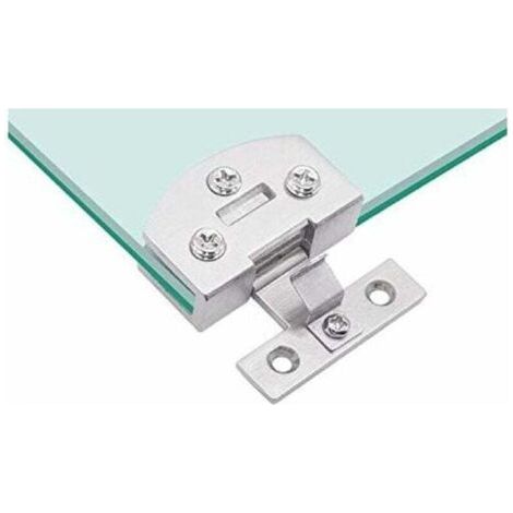 1 paire de charnière de porte en verre armoire vitrine armoire à vin clip charnière de porte pièces de rechange, convient pour verre épais de 5-8mm (argent),de (1/4)
