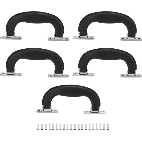 5Pcs Luggage Handles Vintage Style Sturdy Durable Plastic Ergonomic Design Wide Application Suitcase HandleBlack (1/5)