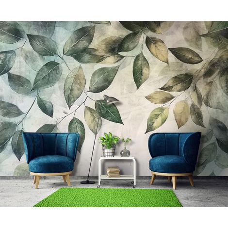 Vlies Fototapete Blätter 150x105 cm, Tapeten, für Wohn und Schlafzimmer, Vliestapete Wandtapete Tapete 3D Effekt- inkl. Kleister - Tropisch Botanisch Natur grün, WallArena (1/4)