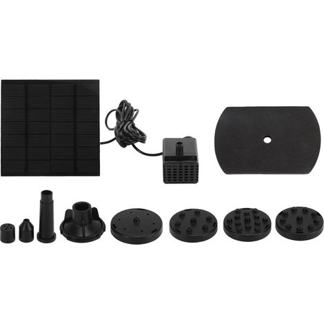Pompe solaire pour fontaine d'extérieur, petite fontaine submersible pour bain d'oiseaux, kit pour bassin, jardin ou piscine, hauteur de refoulement 120 cm (1/5)