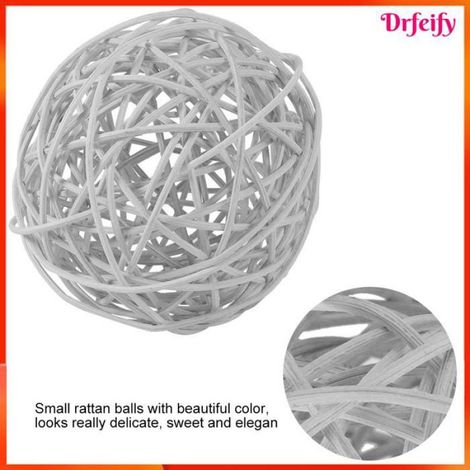 Boules décoratives en rotin - - 6 pcs - Ø 10 cm - Beige/Argent/Bleu - Naturel (1/5)