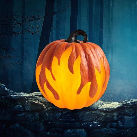 Lanterne Citrouille Halloween à Piles - Décoration Lumineuse Flamme pour Fête et Intérieur (1/5)