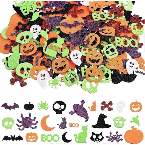 600 Stück Halloween-Aufkleber, Glitzer-Schaumstoffaufkleber, Halloween-Bastelaufkleber für Halloween-Partys (1/3)
