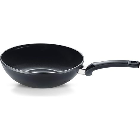 Fissler Ceratal Orbit Black Padella Wok in alluminio, da 28 cm di diametro e 3.7 l, con rivestimento antiaderente in ceramica, bordo alto, senza PFAS/PTFE, per fornelli a induzione (1/5)