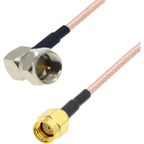 Pigtail F-Stecker RA / SMA-RP-Stecker RG316 3m