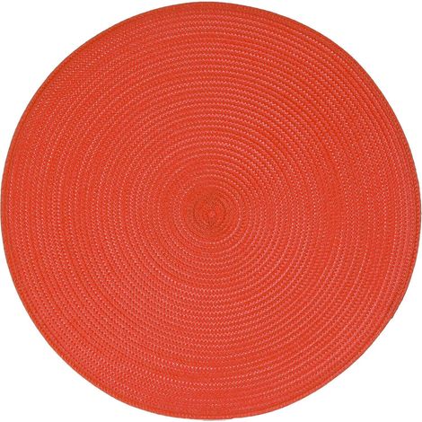 Set de table façon tresse rond rouge
