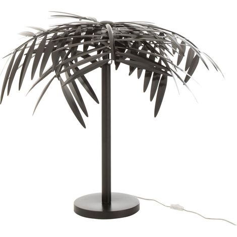 Lampe de table feuille métal noir design contemporain - Noir mat feuille stylisée (1/5)