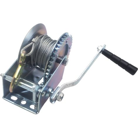 Mw Tools – Treuil manuel 544 kg – Câble acier 14m – Système à 2 voies avec cran de sécurité – Engrenage 4:1 – HNHW120 (1/3)
