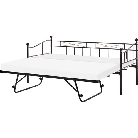 Cama nido individual de metal 90 x 200 cm con cama extra negro Louannec (1/5)