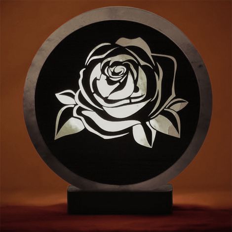Lampada di Sale Himalayano Bianca naturale Rotonda con sfondo di Rosa 5Kg
