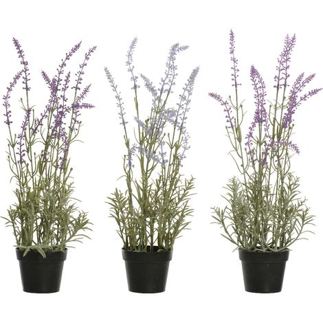 Pianta in plastica Lavanda con vaso (1/3)