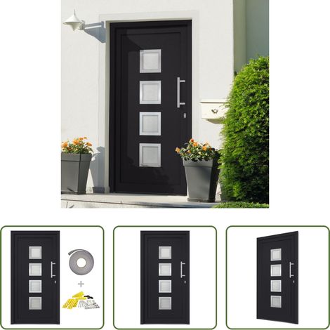 vidaXL Aluminium Haustür -  Haustür Anthrazit 98x190 cm