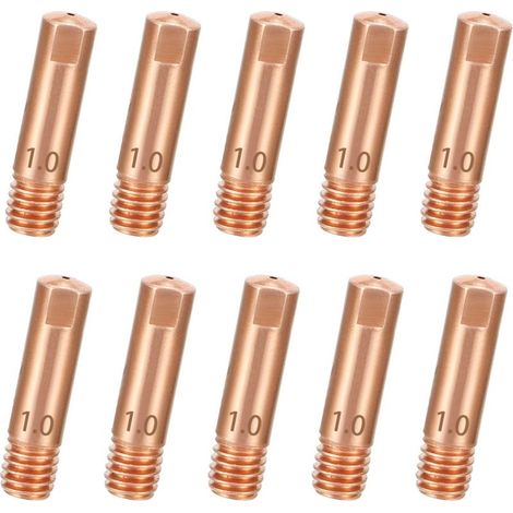 10 Pcs Buse pour Mig 1mm, Buse de Soudage en Cuivre, Buse Contact, Pointe de Contact pour 15AK MIG/MAG Torche de Soudage Consommables