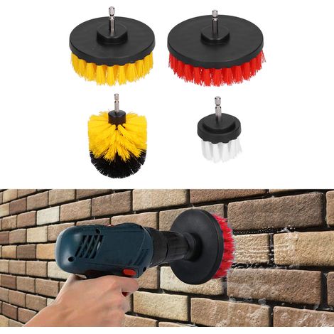 Elektrisches Reinigungsset mit 4 Bürsten für Pool, Wände, Böden und Fliesen – Robustes Kunststoff-Schlagbürsten-Set (1/5)