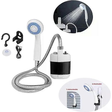 Tragbare Campingdusche für Wohnmobile, Outdoor-Dusche mit USB-Aufladung, elektrische Duschpumpe für Haushalt, Camping, Wäsche, Gartenarbeit, Tierpflege (1/4)