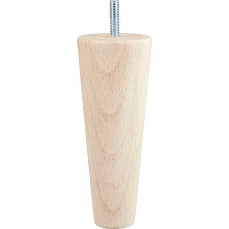 Juego de 4 pies fijos para mueble cónicos en haya cruda blanco/beige, 15 cm CIME