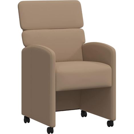 Sedie da Pranzo con Ruote 2 pcs Cappuccino 58 x 65 x 98 cm vidaXL