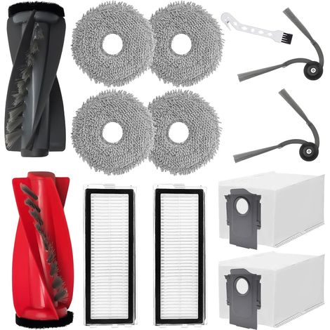 Zubehör set für Roborock Qrevo Curv/Qrevo Curve -Staubsauger Ersatzteil, Rollenbürste, 4 Wischtücher, 3 Staubbeutel, 2 Seitenbürsten, 2 Filter, Reinigungsbürste (1/5)