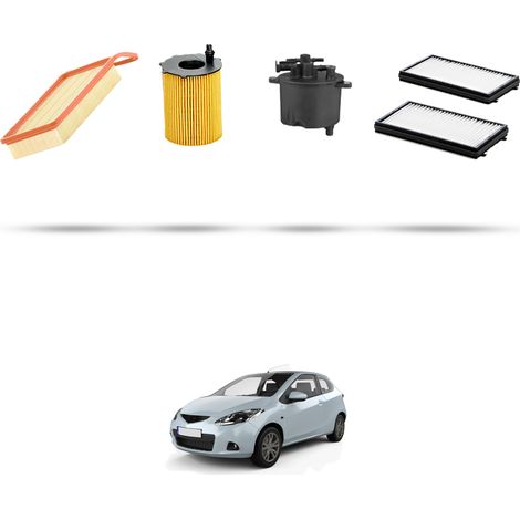 Kit tagliando 4 filtri compatibile con Mazda 2 (DE) 1.4 cd 50kw dal 2008 (1/5)