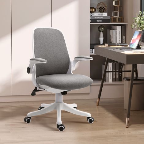 Silla Giratoria de Oficina Silla de Escritorio Basculante Altura Ajustable Reposabrazos Elevable 62,5x60x94-104 cm Gris (1/5)
