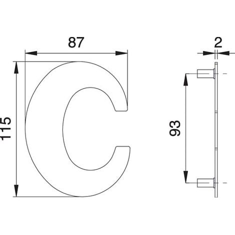 Numéro de maison lettre c VA ma 115mm L.87mm (1/3)