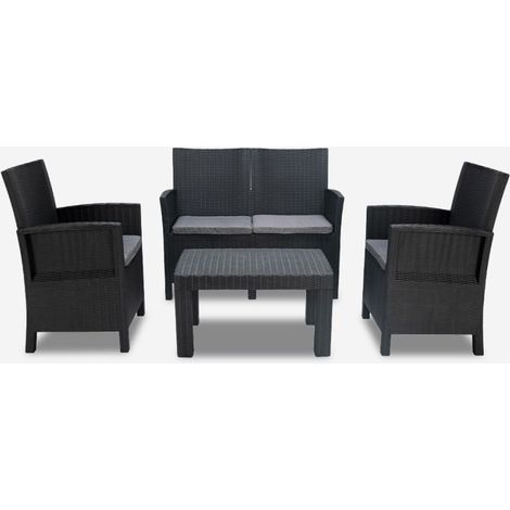 Gartenmöbel Set Sofa 2 Sessel Tisch Outdoor Taormina Grand Soleil