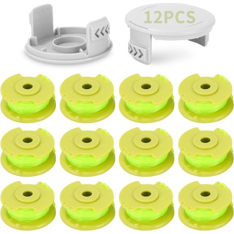 12 Pack Bobine Fil Coupe Bordure remplacements pour Ryobi One+(12 Bobine Fil Coupe Bordure,2 Couvercle) (1/5)