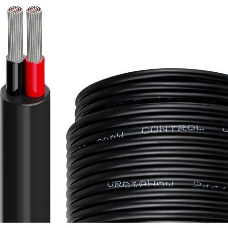 Fil Electrique 20AWG 30,5 Mètres 0,5 mm² 2 Conducteurs Câble Electrique de Calibre Fil Electrique 20AWG Cordon PVC Toronné Fil de Cuivre Etamé (1/5)