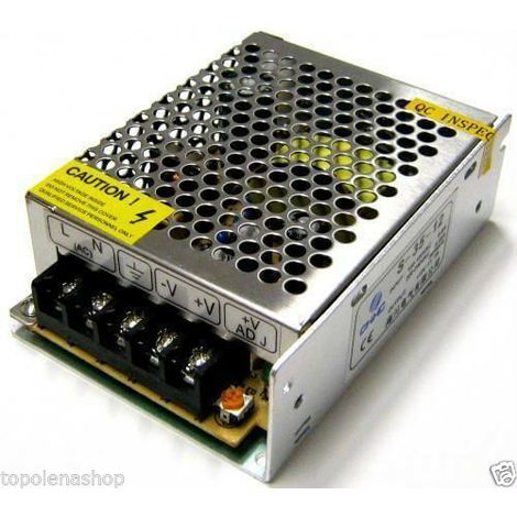 ALIMENTATORE TRASFORMATORE STABILIZZATO SWITCH TRIMMER 220V-12V 2A AMPERE