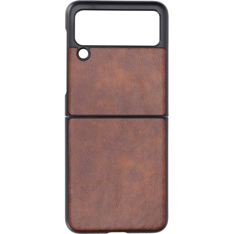 Étui de protection pliable en simili cuir marron pour Samsung Galaxy Z Flip 3 (1/5)