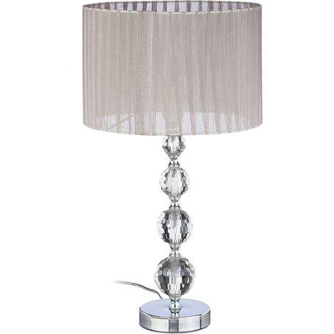 Lampada da comodino paralume cilindrico decorativo camera da letto 40 x 20 cm in tessuto bianco 130003862